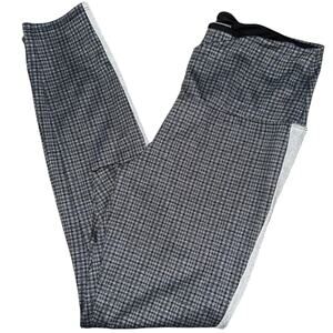 Lysse Women’s Size M Gray Black Plaid Tuxedo Stripe Pull On Leggings